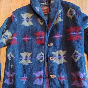 Woolrich heavyduty rancher blanket jacket western design blue purple red green M